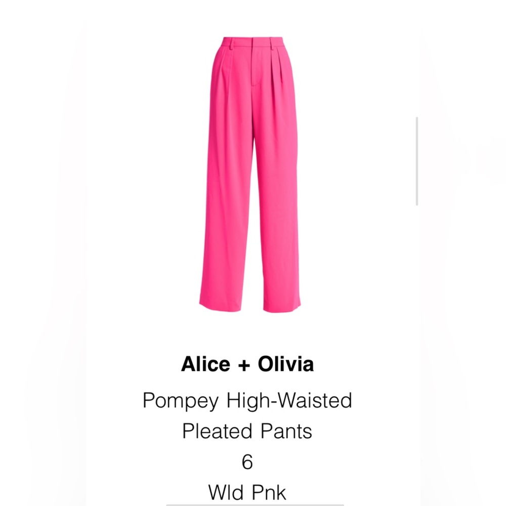 Alice + Olivia Vibrant Pink Wide Leg Pants
